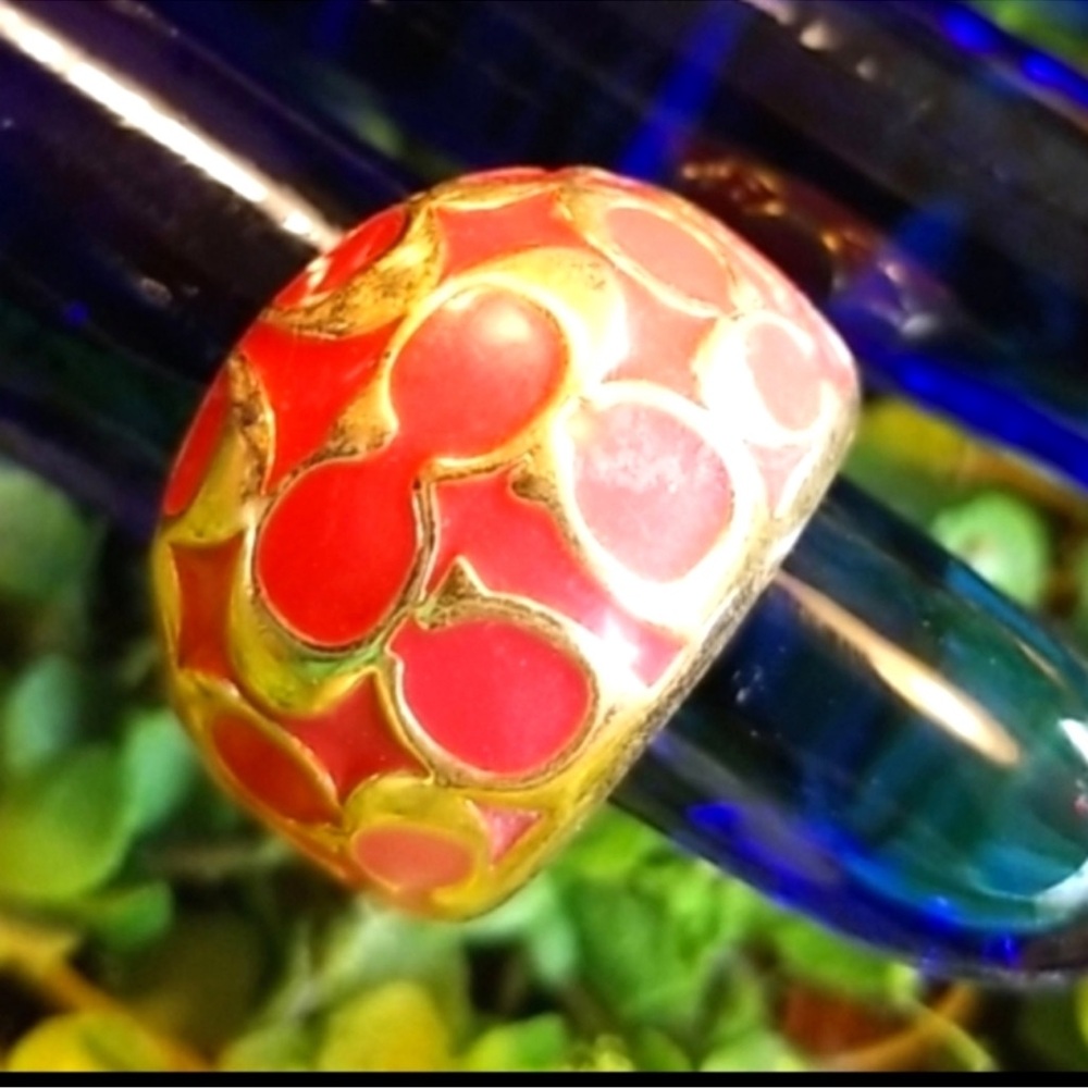 COACH Coral Enamel Logo C Bubble Retro
Ring - Picture 2 of 7